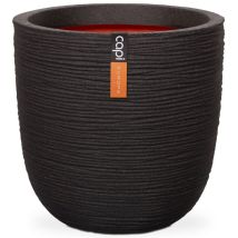 Capi Europe - Blumentopf Nature Rib Rund 43x41 Cm Schwarz Kblr933 Capi
