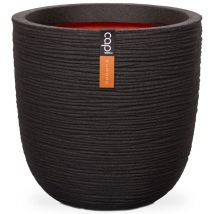 Fioriera Nature Rib Rotonda 43x41 cm Nera KBLR933 Capi