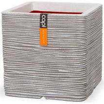 Capi Europe - Macetero Nature Rib cuadrado marfil 40x40 cm KOFI903 Capi