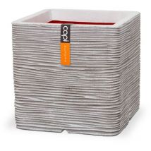 Maceta cuadrada Nature Rib marfil 50x50 cm Capi