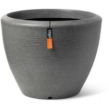 Macetero con forma cónica Arc Granite bajo gris antracita 60x48cm Capi