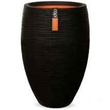 Capi Europe - Pot à fleurs Nature Rib Élégant Deluxe 40 x 60 cm Noir KBLR1131 Capi
