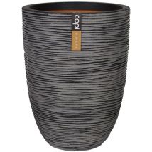 Capi Europe - Capi Pot a fleurs Nature Rib élégant bas 46 x 58 cm Anthracite KOFZ783
