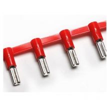 Capocorda Faston 6.3x0.8 femmina concatenato rosso sez. 0.25-1.5 mmq