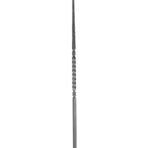 Pannello caposaldo o caposcala per scala ibrido in ferro battuto quadrato da 25 mm con motivo