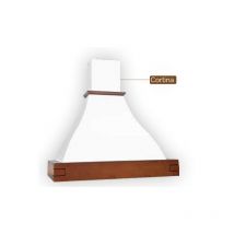 Sicashop - cappa a parete cortina da 60CM lamiera avorio e trave grezza