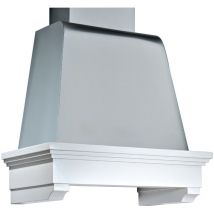 Cappa aspirante memory in acciaio inox silver e cornice in legno bianco frassinato cm 90