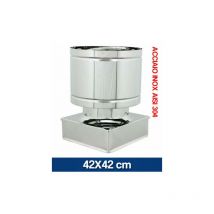 Cappa comignolo antivento a botte base quadrata in acciaio inox 36129V cm 42X42 (16671)