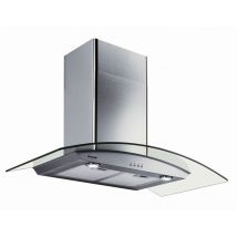 Cappa da parete decorativa 90cm 827m3/h acciaio inox e vetro - ad1070x Brandt