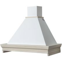 Iperbriko - Cappa de cuisine rustique blanche classica avec cadre en bois couleur corde 120x50x58,4 cm