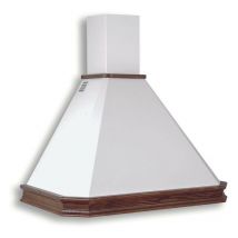 Samet - Cappa rustica parete Mattei90 panna bucciato e massello noce