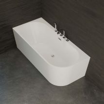 Capri gauche, Vasca freestanding a parete Destra+Rubinetteria Cromato l 170 x l 76 cm