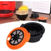 Capsule de café réutilisable, filtre à café, tasse avec cuillère à brosse, accessoires de café pour la maison, le bureau, orange, 180 ml