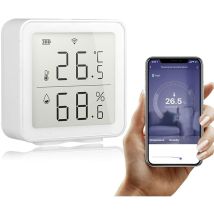 Capteur de Température Sans Fil Tuya WiFi,Thermomètre Hygromètre Numérique LCD,Capteur de Température et D'humidité Intelligent,Compatible avec Alexa