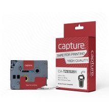 Capture - 24mm x 8m Black on White Max Adhesive Tape, TZES251 (Adhesive Tape) (CA-TZES251)