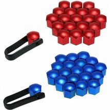 Debuns - Capuchon de Roue 40 Pièces Capuchon Ecrou 17mm Capuchons Protection Hexagonal pour Écrous de Roue Universel Cache Écrou de Roue avec Outil