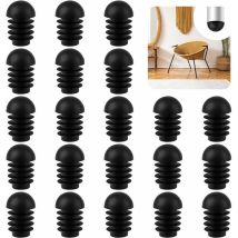 Capuchons de pieds de chaise, 50 pièces, embouts ronds, capuchons de tube de chaise, protection des pieds de chaise, capuchons d'entrée ronds pour