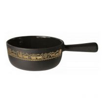 Caquelon à fondue fonte émaillée 18cm or - Stockli - 7218.14aa