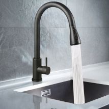 Robinet de Cuisine Flexible, sdlogal, Mitigeur Évier en Acier Inoxydable, Extensible Robinet Évier Rotatif à 360° avec 2 Modes, Robinetterie de