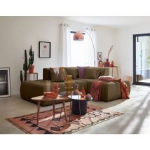 Caracas - canapé modulable d'angle droit - 4 places - en tissu - marron
