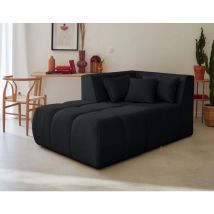 Caracas - module d'assise méridienne gauche - en tissu - noir