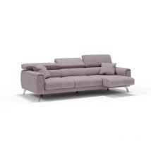 Divani.store - Caravaggio Canapé 3 assises extensibles en tissu imperméable T02 244 cm Rose
