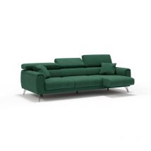 Divani.store - Caravaggio Canapé 3 assises extensibles en tissu imperméable T02 244 cm Vert