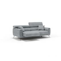 Caravaggio Sofa mit verschiebbaren Sitzen aus wasserfestem, weichem Stoff T02 199 cm Hellgrau
