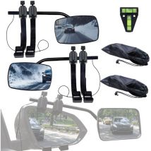 Caravan Spiegel 120×190mm 2er Set Aufsatzspiegel Universal rechts und links - schwarz