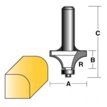 Carbitool - Round Over Router Bit 3/8' W/Bearing 1/2' Shank