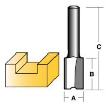 Straight Router Bit 10Mm Long 1/4' Shank - Carbitool