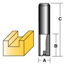 Carbitool Straight Router Bit 1/2" Long 1/2" Shank