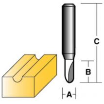 Veining router bit 5/32' 1/4' shank - Carbitool