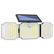 GTA - lifcausal Lumière solaire extérieure étanche pour jardin avec détecteur de présence, applique murale triple tête 238 LEDs pour garage et allées