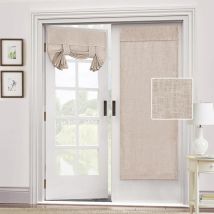 Volavo - lifcausal Rideaux à Attaches 2 Panneaux en Lin Texturé - Protection Solaire, Intimité et Isolation Thermique pour Cuisine/Portes Patio avec
