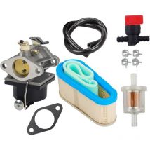 Ikodm - Carburetor, with 36356 Air Filter, Shut-Off Valve, Fuel Filter, Fuel Line, for Tecumseh OHV125, OHV130 and OVH135, Replacement Model 640065A