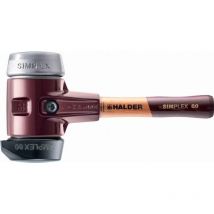 HALDER SIMPLEX Maza rellena de goma, con pie integrado / metal blando, con carcasa de hierro maleable y mango de madera de alta calidad - D=80 mm