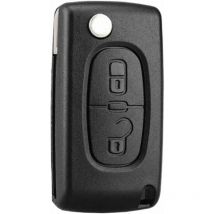 Carcasa de llave de 2 botones compatible con llave plegable CE0523 para Peugeot 207, 307, 308, 407, 408, 3008, 5008, Citroën C2, C3, C4, C5, C6, C8.