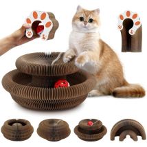 Gabrielle - Cardboard Cat Scratching Post, Foldable Cat Bed Magic Organ Cat Scratching Board, Magic Cat Scratcher, Interactive Toy for Indoor Cats