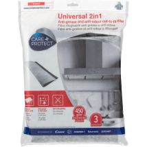 Care+protect - Filtre 2 en 1 universel découpable anti-graisse et anti-odeurs pour pour hotte - 35602042