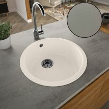 CAREA - Evier rond à encastrer MIRADE 1 bac Taupe