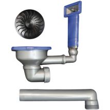 Caressi Ablaufgarnitur für Küchenspülen + Siebkorbventil CAPPKP24NGM, Kunststoff/Edelstahl gun-metal