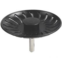 Siebkorbventil CA505100ZBK - Spülbecken Siebkörbchen aus Edelstahl schwarz - Caressi