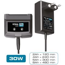 Koma Tools - Cargador Batería 20V 30W 1A Indicador De Carga Negro Pro Series