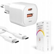Deko - cargador rápido usb c para teléfono universal 20W + cable usb c 100W blanco