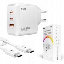CARGADOR RÁPIDO USB C UNIVERSAL 3x USB 67W 65W TIPO C + CABLE USB C 100W