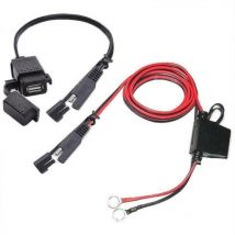 Msbd - Cargador usb para motocicleta, adaptador de cable sae a usb, desconexión rápida sae, puerto usb 2.1a, resistente al agua