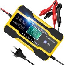 Bleosan - Caricabatteria per Auto Moto 10A 12V/24V Caricabatterie Intelligente con Compensazione della Temperatura con Touch Screen lcd e 5 Modalità
