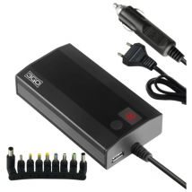 Caricabatterie 3go universale per laptop 90w con adattatore per auto con 9 adattatori porta usb nero