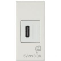 Caricatore usb Tipo c 3A 1 modulo Bianco Whitek S44 Ave 446082USBC